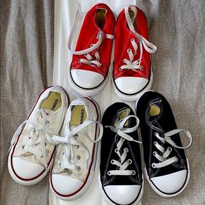 Set of 3 toddler Converse size 9.